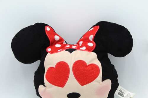 Disney Pixar Minnie Mouse EMOJI Pillow RED Heart Eyes Stuffed Plush Toy 13" - Picture 2 of 6