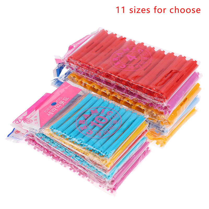 1Set 11 Sizes Hair Perm Rods Kit Cold Permanent Bar Plastic Curlers R