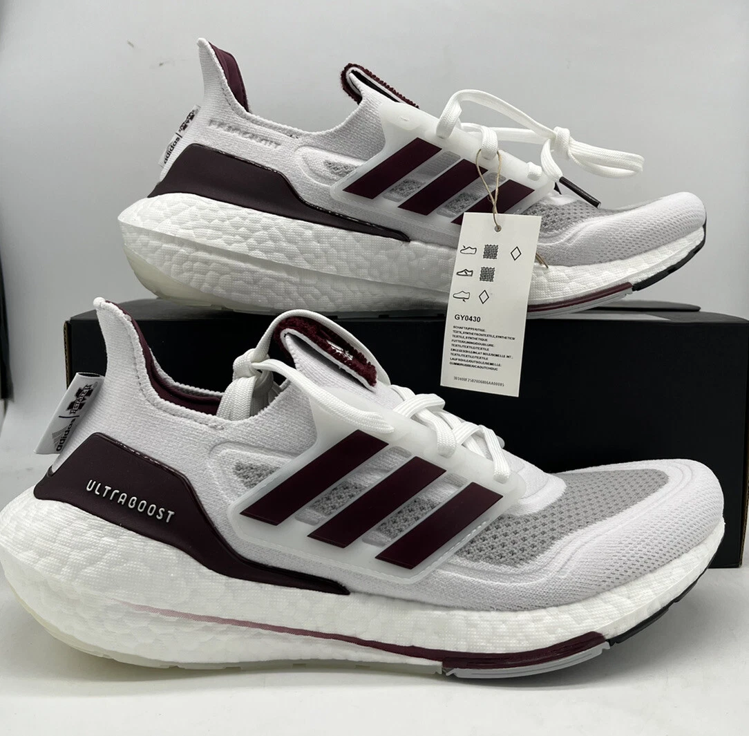 Adidas ultra top boost white maroon