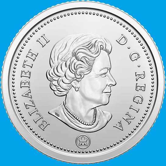2021 Canada 100th Anniv Coloured Bluenose Dime Coin. Mint UNC 10