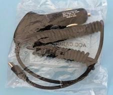 NEW 12V Car USB C Cell Phone Charger Black Coiled Cord Vehicle Auto Lighter Cig