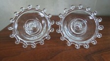 Heisey Lariot pair of Single Candleholders (nappy candle)