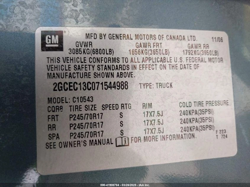 二手 初学者电机 适合:2007 雪佛兰索罗德 1500 皮卡 4.8 A 级 — 第 4/4 张图片