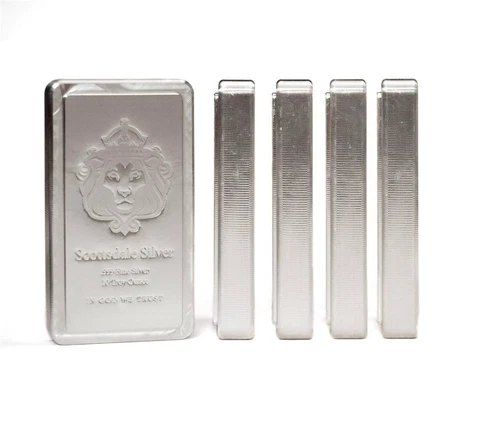 5 x 10oz Scottsdale STACKER® Silver Bars 50 Troy oz .999 Silver Bullion #A210