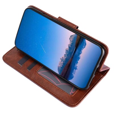 HONLEN Custodia Magnetica A Portafoglio In Pelle Per TCL 406 / 405 / 408 / 406s (6.6 Pollici) - Con Supporto E Slot Per Carte, Nero