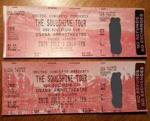 Two Tickets For The Soulshine Tour W Michael Franti And Others In Slc Ebay
