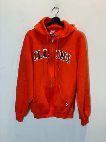 University of Illinois Russell Athletic Illini Orange Zip Hoodie Made ...