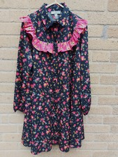 ASOS Women's Black Floral Long Sleeve Frill Dress Size 8