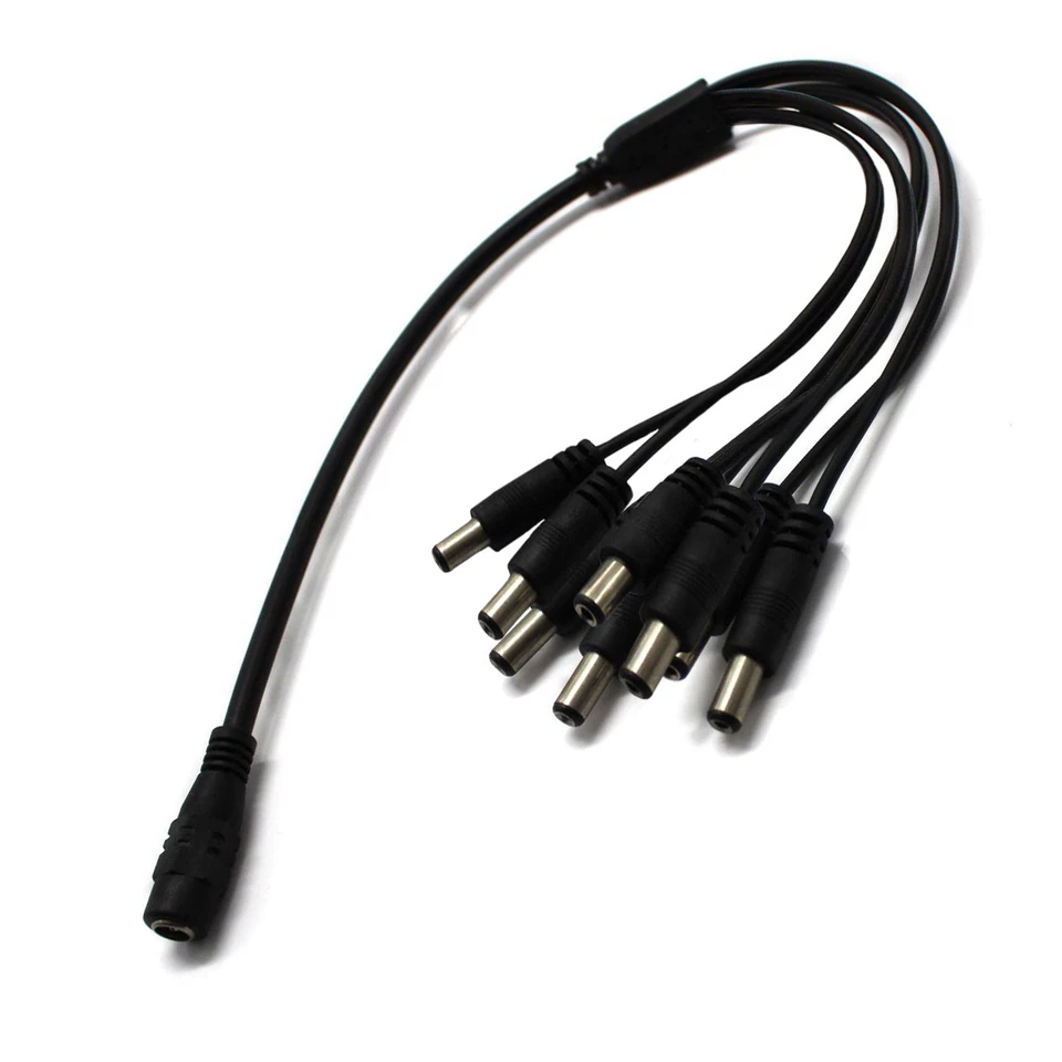 5 Pack - 8 Way Channel DC Power Splitter Adapter Cable for CCTV Security Camera - Image 2 of 4