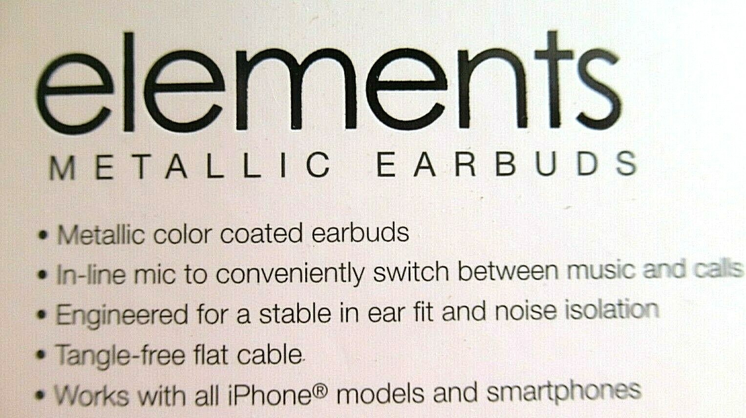 *** Merkury Innovations elements METALLIC EARBUDS Black
