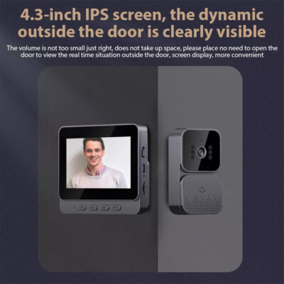 Wireless Intelligent 4,3'' Visual Doorbell Camera Two-way Intercom Video Monitor*