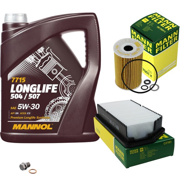 Mann Inspektionspaket 5L Mannol Longlife 504/507 5W-30 FüR Hyundai I30 1.6 Crdi-image