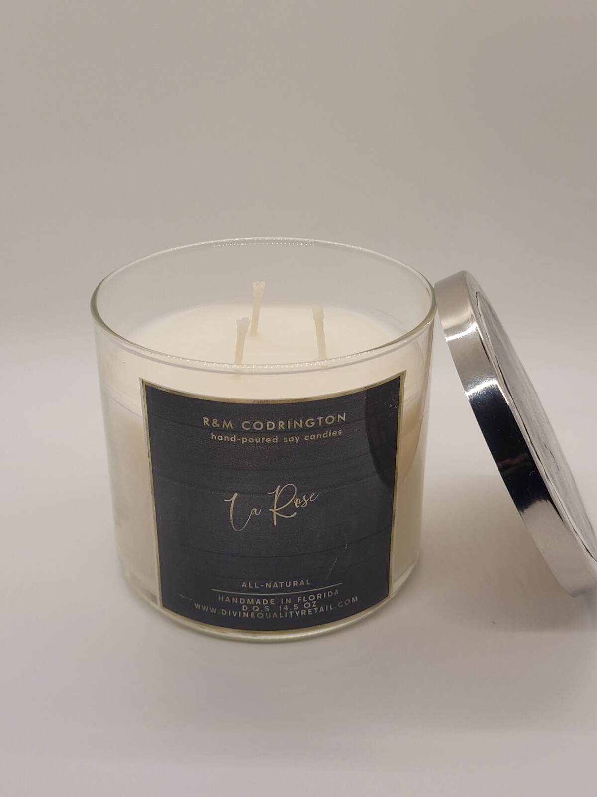 LA ROSE High-Intensity 3-Wick Scented Candle for Long-Lasting Aroma