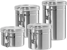 Oggi Corporation Food Storage Container Set, 4 Pc, Stainless Steel