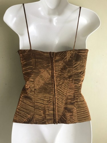 Nuevo con etiquetas Conjunto Formal Bronce 10 Baile de graduación Tirantes Top Pierna Ancha Culottes Pantalones Marvie - Imagen 4 de 9