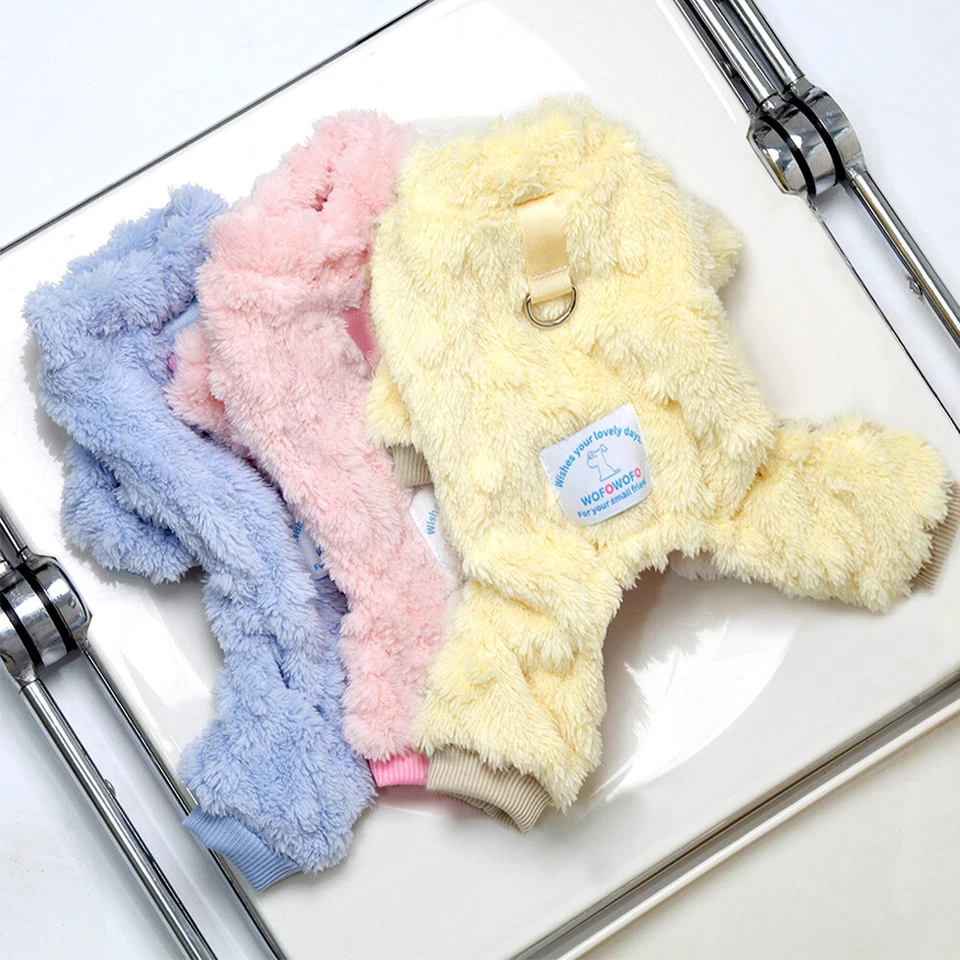 Thick Fleece Dog Pajamas Winter Clothes Warm Puppy Jumpsuit Coat For Small Dogs - Image 3 of 4