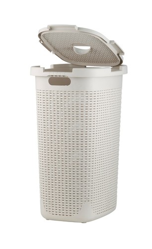 Superio Slim Deluxe Laundry Hamper Wicker 60 L Ivory, Beige - Picture 8 of 25
