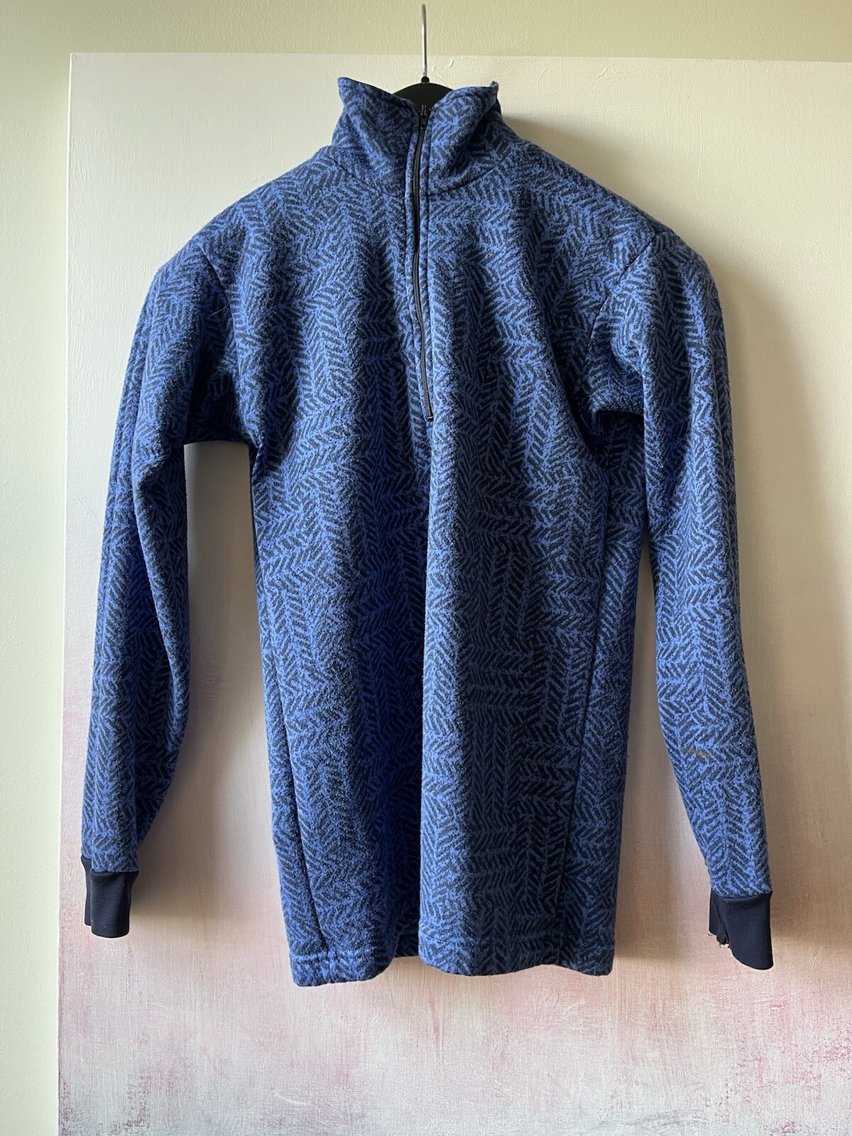 Patagonia Vintage Sweater Mens Medium Blue Abstract Pattern Fleece Quarter Zip image 5