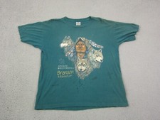 Vintage Wolf Spirit Brother Indian Shirt Adult Extra Large XL Green Made in USA