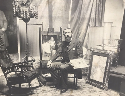 Großes Kabinett Typ Foto Paul Seguin Bertault Maler Künstler W.C Harris USA