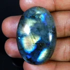 100% Natural Power LABRADORITE Oval Cabochon Loose Gemstone 37x25x08 mm 67.00Ct