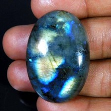 100 Natural Power LABRADORITE Oval Cabochon Loose Gemstone 37x25x08 mm 67.00Ct