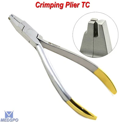 MEDSPO Orthodontic Crimpable Arch wire Placement Ortho Dental Hook Crimping Pliers TC
