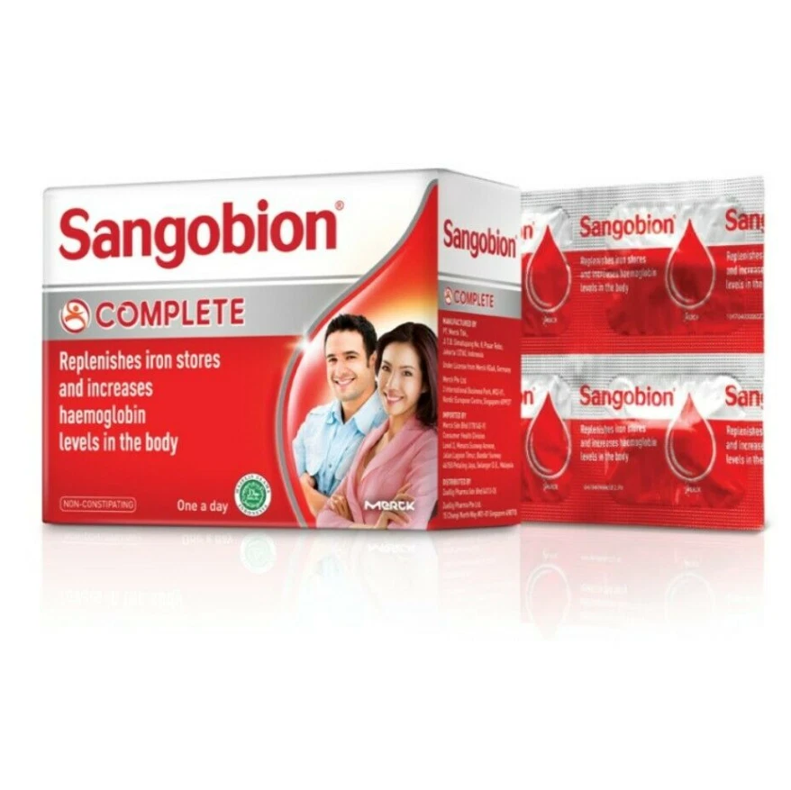 2 Boxes SANGOBION COMPLETE Replenishes iron stores increase