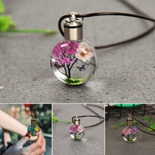 1x Luminous Dried Flower Butterfly Glass Ball Car Pendant Car Craft Decoration