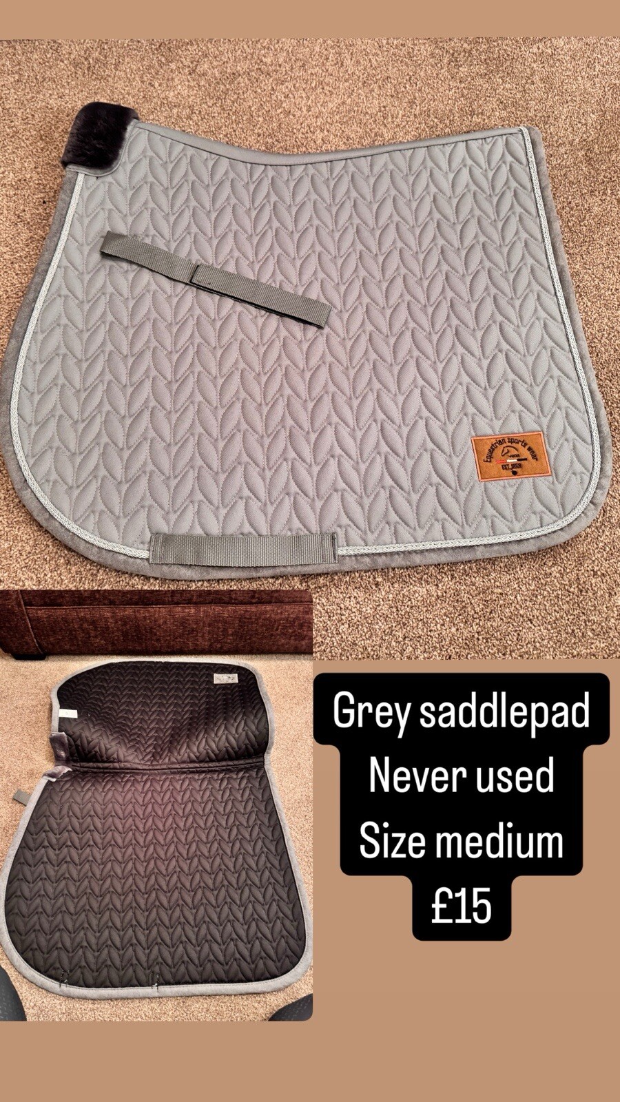 Grey Pattern Saddlepad 