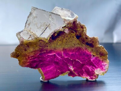 Turmalin Quarz Scheibe, Multi Color tourmaline slice, Rubellit Querschnitt 