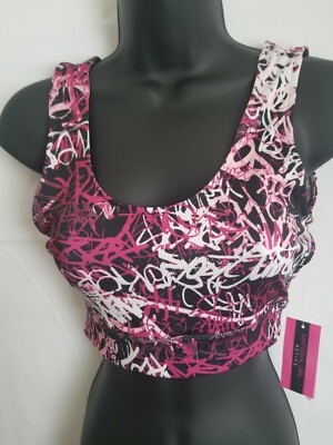 Material Girl  women's Active Graffiti Size Small Sport Bra