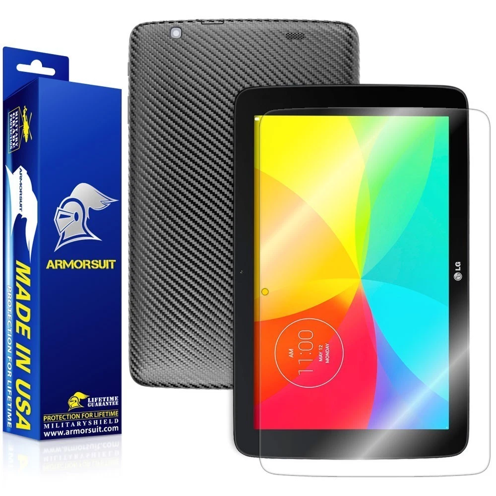 ArmorSuit MilitaryShield LG G Pad 10.1 Screen + Black Carbon Fiber Skin USA