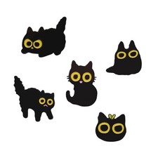 Cute Black Cat Enamel Brooch Pin Set Hidden Cat Cartoon Animal Lapel Pins Bac...