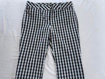 Express Editor Tapered leg Trouser Pants. Black/Gray Check, Women's 6R. EUC!!