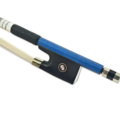 4/4 Violin bow Blue Carbon fiber Ebony Frog Natural Horse Hair Well balanced