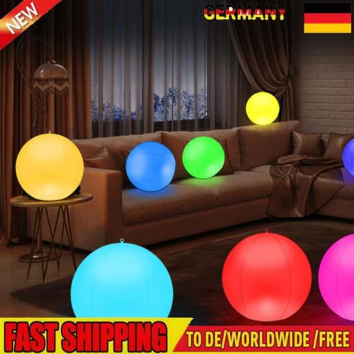 Dimmable RGB LED Ball Light Solar Floating Pool Lights Remote Control Inflatable - Bild 1 von 18