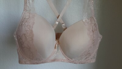 Womens Size 42D Chinese Laundry Los Angeles Underwire Bra Lace Front Nude Color