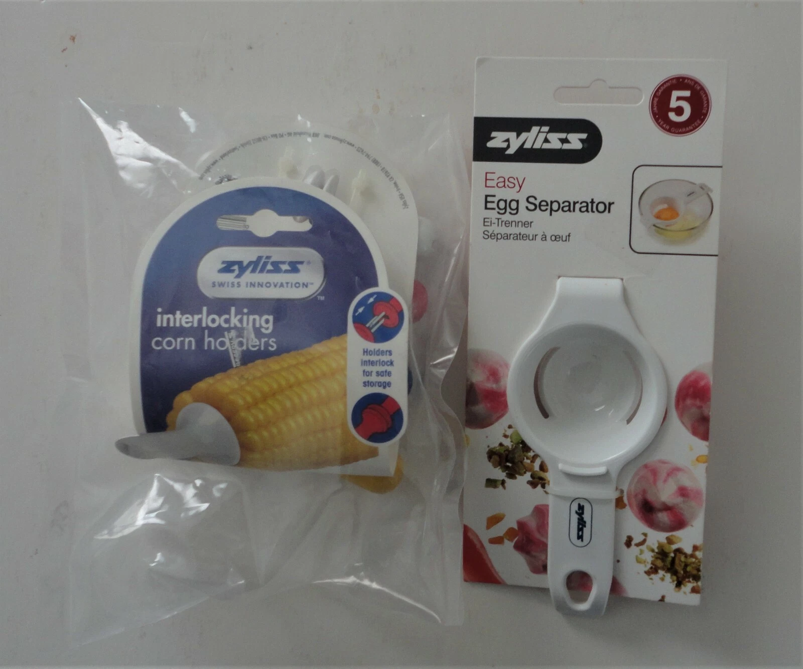 2 New Zyliss Switzerland Easy Egg Separator & 4 Interlocking Corn Holders
Opens in a new window or t