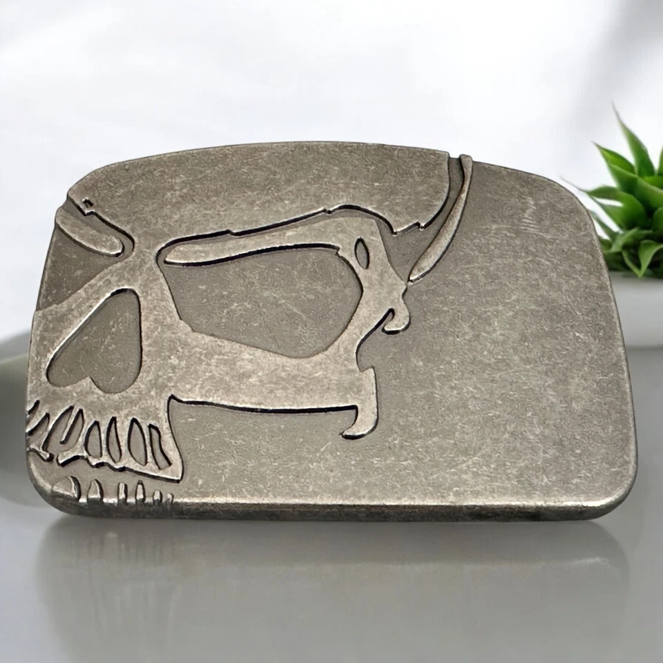 Пряжка с черепом ковбойский вестерн для мужчин мотоциклетная пряжка для широкого ремня 1-1/2 дюйма - Изображение 3 из 4