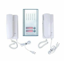 Kit Citofono Per 2 Famiglie Bifamiliare Apriporta Cancello Due Cornette