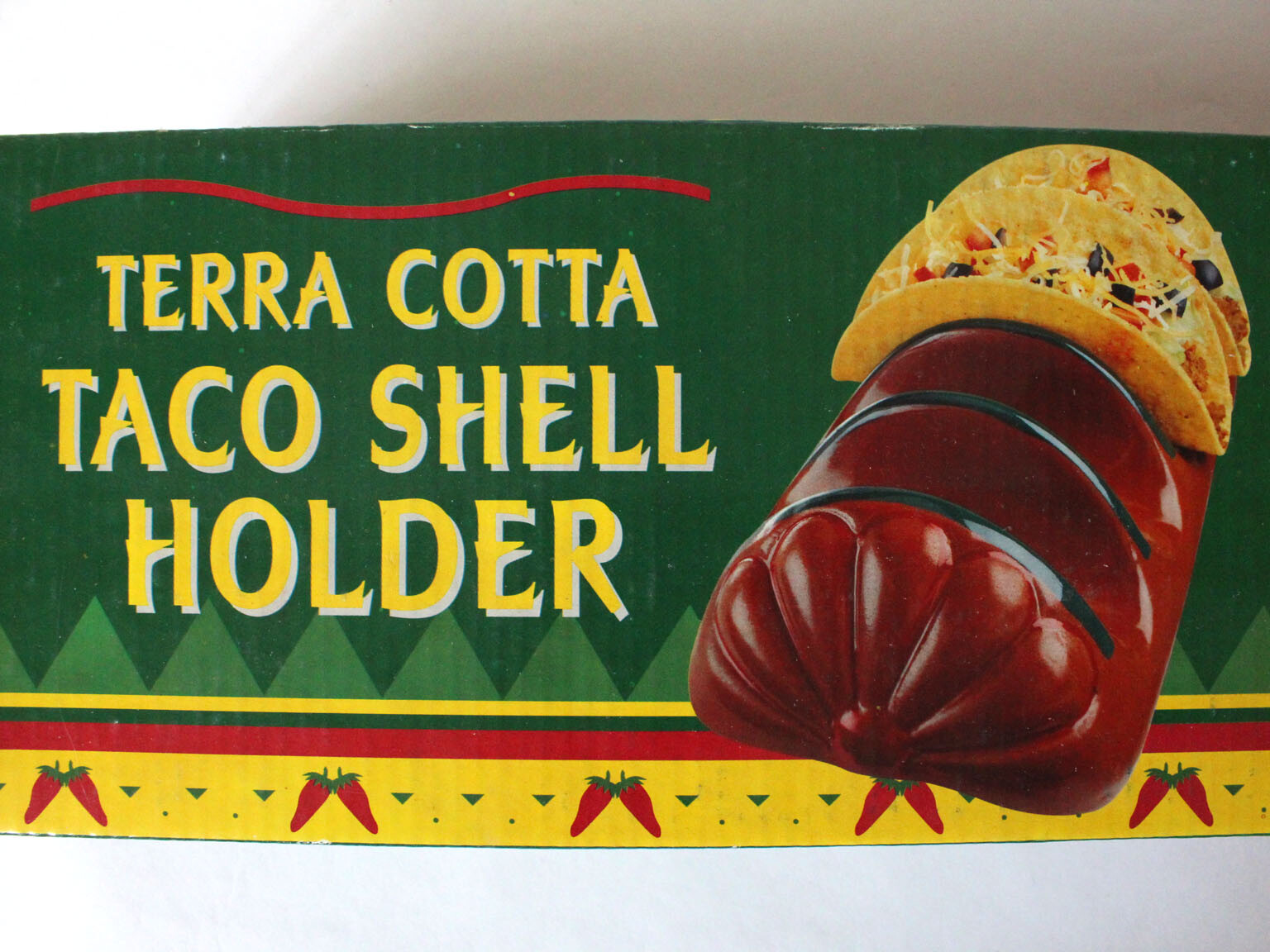 Terra Cotta Taco Shell Holder Holds 4 Painted Glazed Ceramic Giftco Inc ...