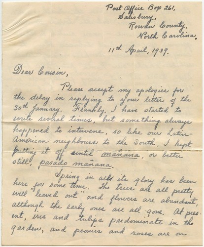 1939 PERSONAL LETTER J.ALLAN DUNN PULP WRITER to THRUPP ..Story Charleston etc - Picture 4 of 7