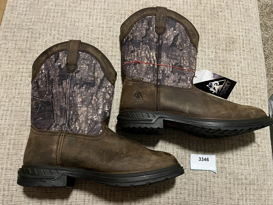 Botas Rocky Worksmart 400G aisladas impermeables camufladas occidentales para hombre talla 11 W Foto 2 de 4