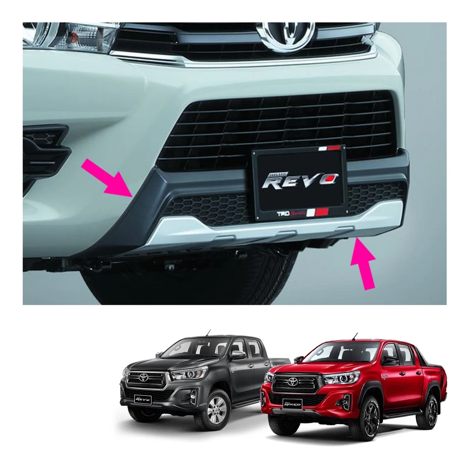 Genuine Front Under Bumper Guard 4x2 Silver For Toyota Hilux Revo 4 Dr 2017 2018 - Image 3 of 4