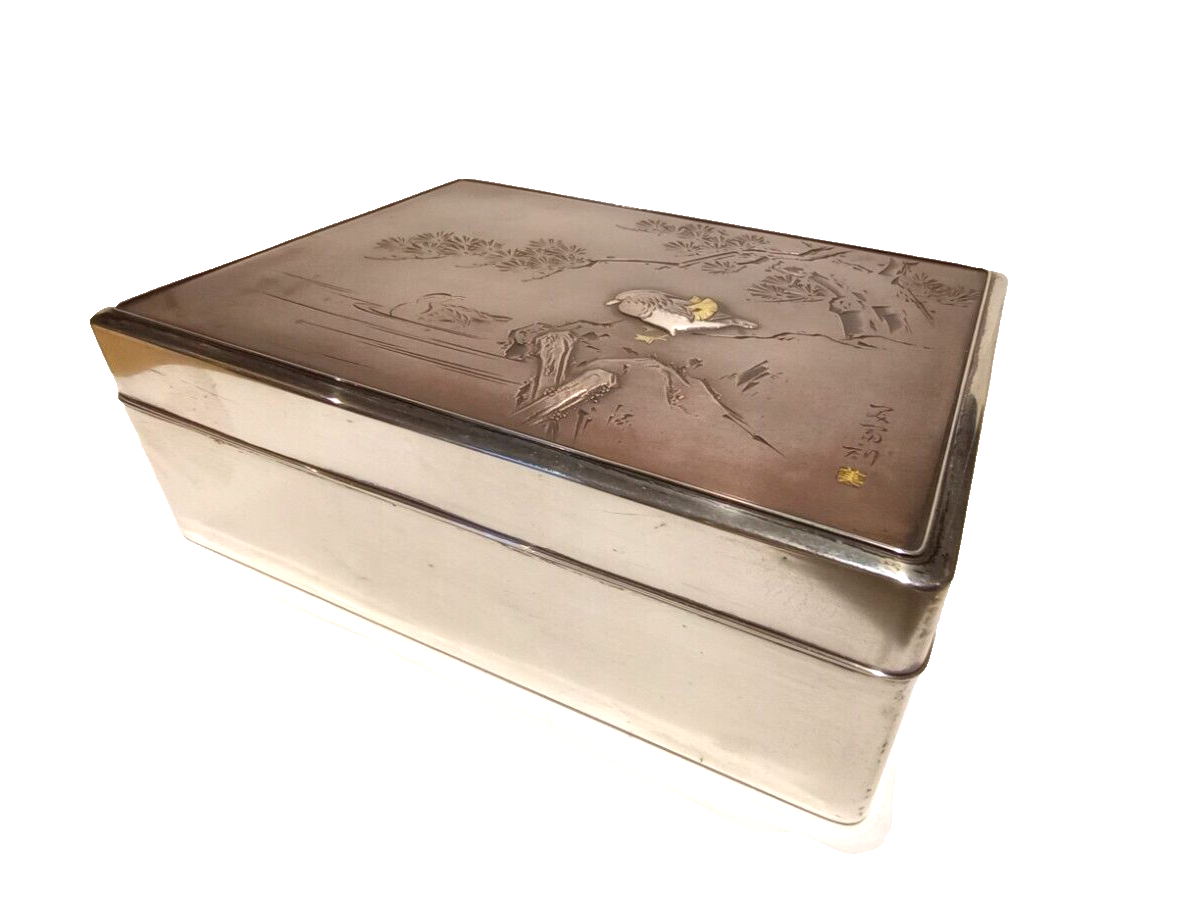 めじぇど　904545 Japanese Meji Dynasty pure silver and copper mixed metal shukudo