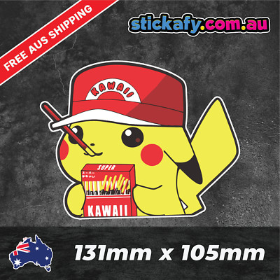 Kawaii Pikachu Sticker Funny Laptop Car Window Bumper 4x4 Decal ute 4wd Pokemon