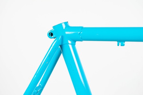 VINTAGE FRAME 46 50 STEEL ROAD BIKE CAMPAGNOLO 24" 1980S OLD bicycle BLUE - Picture 2 of 11