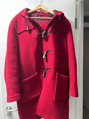 ORIGINAL MONTGOMERY Red Wool Duffle Coat Jacket Size 40