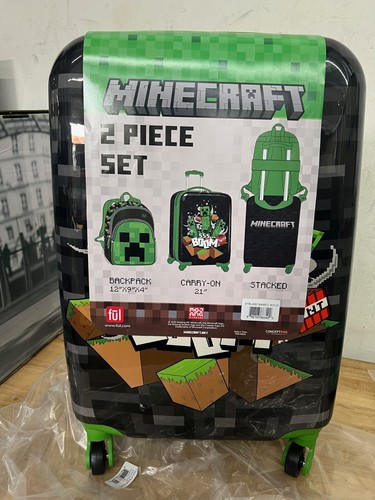 Ful Kids' Minecraft Creeper 2 Piece luggage Set with Backpack, 21" Carry On - Picture 7 of 12